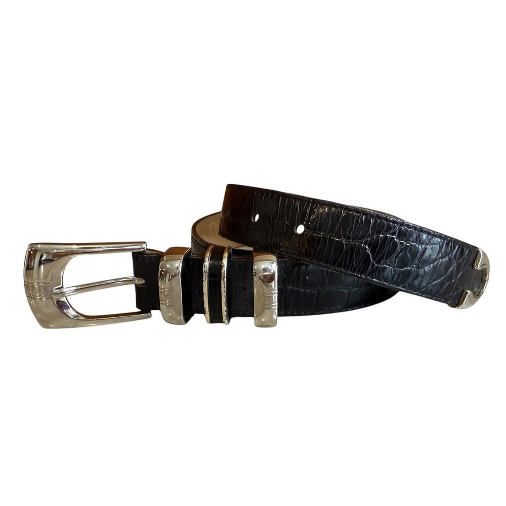 Streets Ahead Leather Western Statement Belt Black